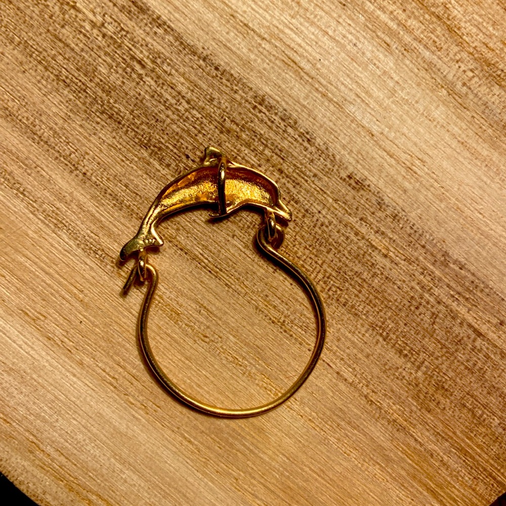 Vintage 80’s 14K Dolphin Charm Carrying Pendant - Picture 2 of 6